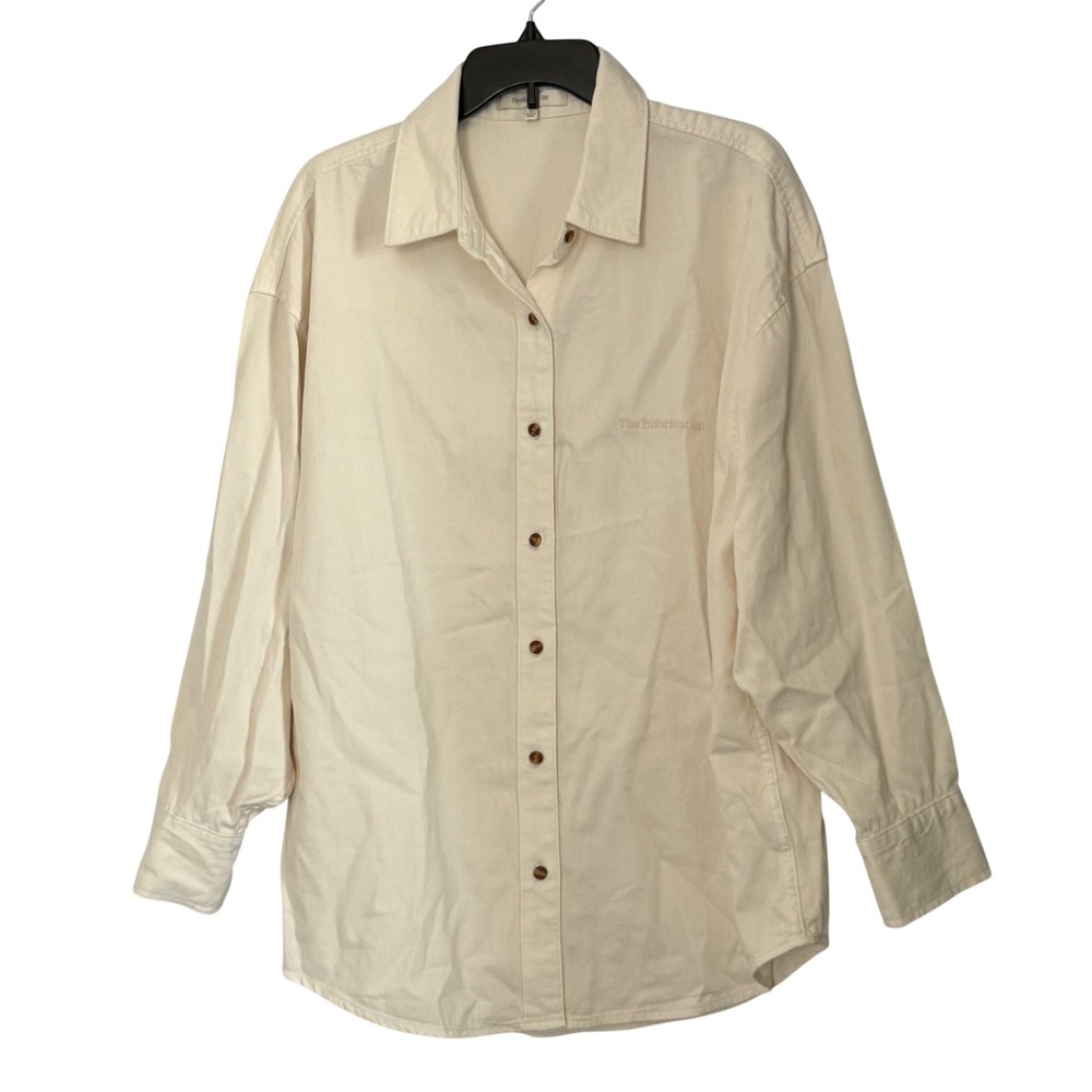 Favorite Daughter Oversized Button Down Shirt The‎ Information Cream - Medium